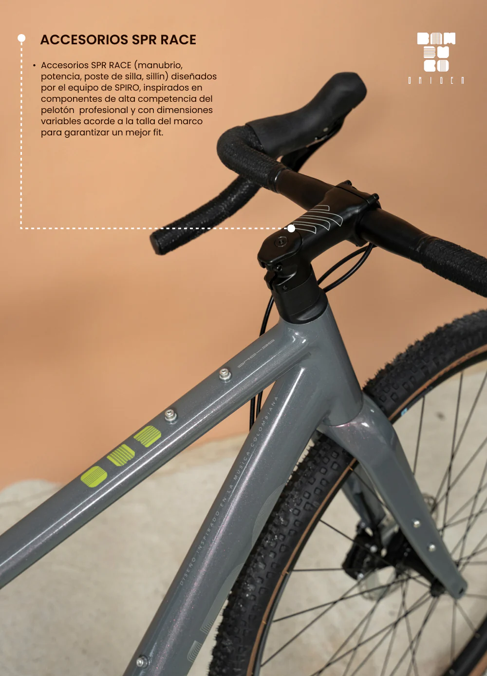 Bicicleta de gravel ORIGEN AL en aluminio con tenedor en carbono y grupo LTWOO GRT de 1x12 velocidades - Image 15