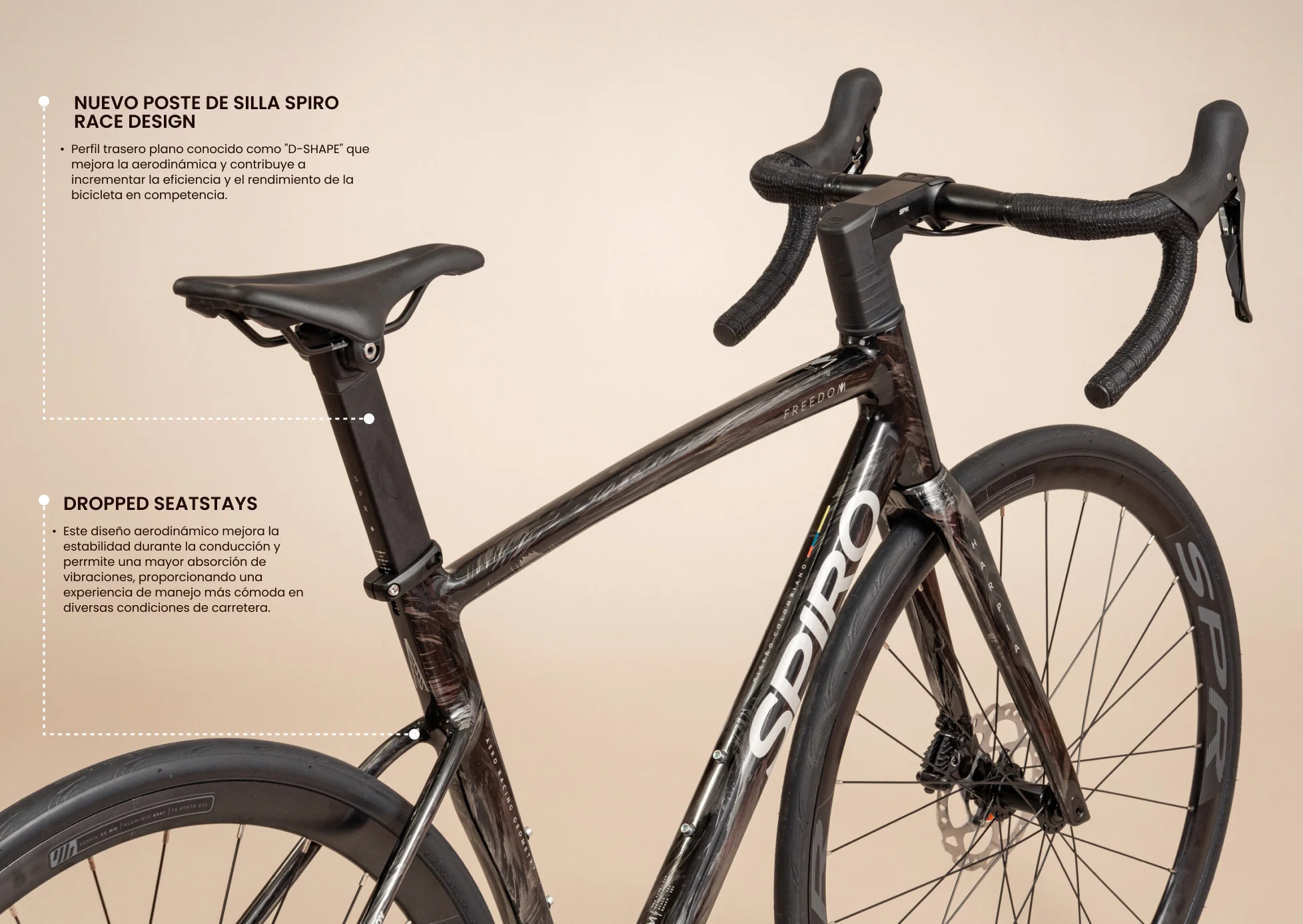 Bicicleta de ruta FREEDOM en aluminio con tenedor en carbono y Shimano 105 de 2x12 vel. - Image 16