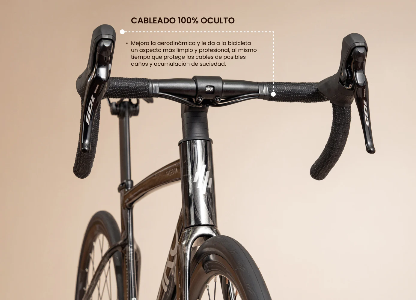 Bicicleta de ruta FREEDOM en aluminio con tenedor en carbono y Shimano 105 de 2x12 vel. - Image 3