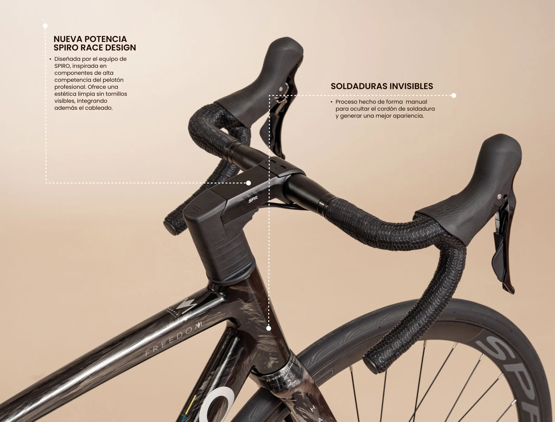 Bicicleta de ruta FREEDOM en aluminio con tenedor en carbono y Shimano 105 de 2x12 vel. - Image 8